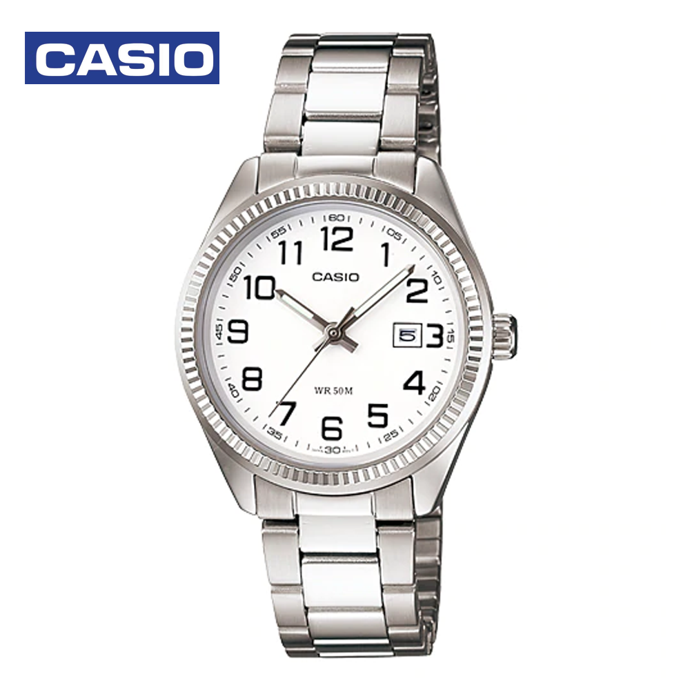 Casio LTP-1302D-7BVDF (CN) Womens Analog Watch Silver and White