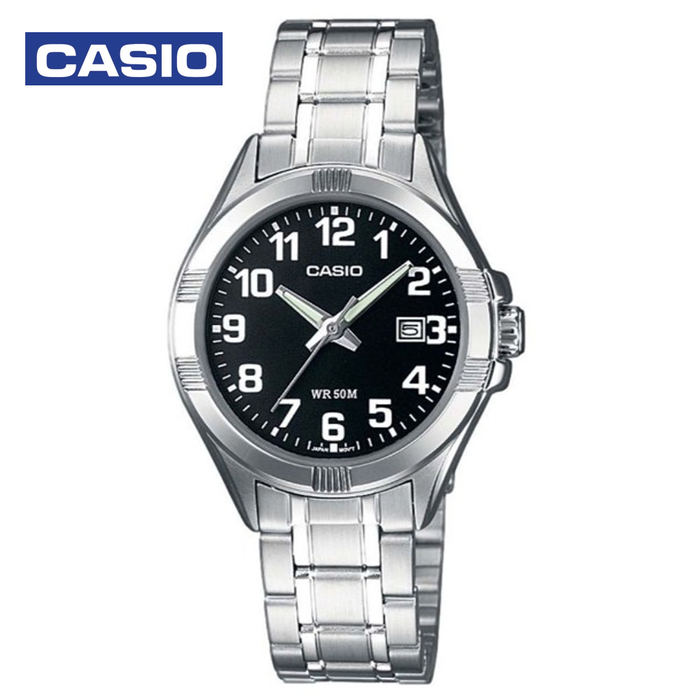 Casio LTP-1308D-1BDF Womens Analog Watch Black and Silver