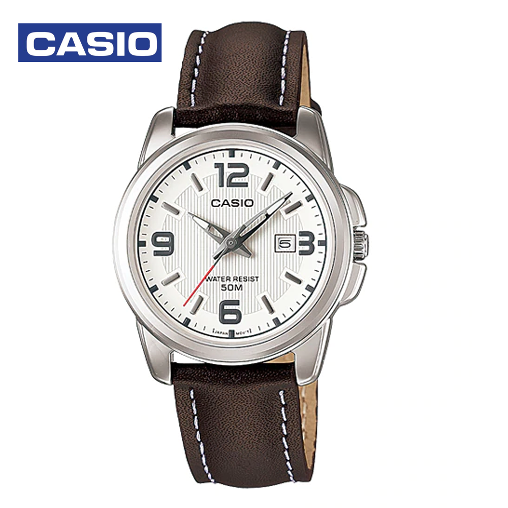 Casio LTP-1314L-7ADF Womens Analog Watch Brown and White