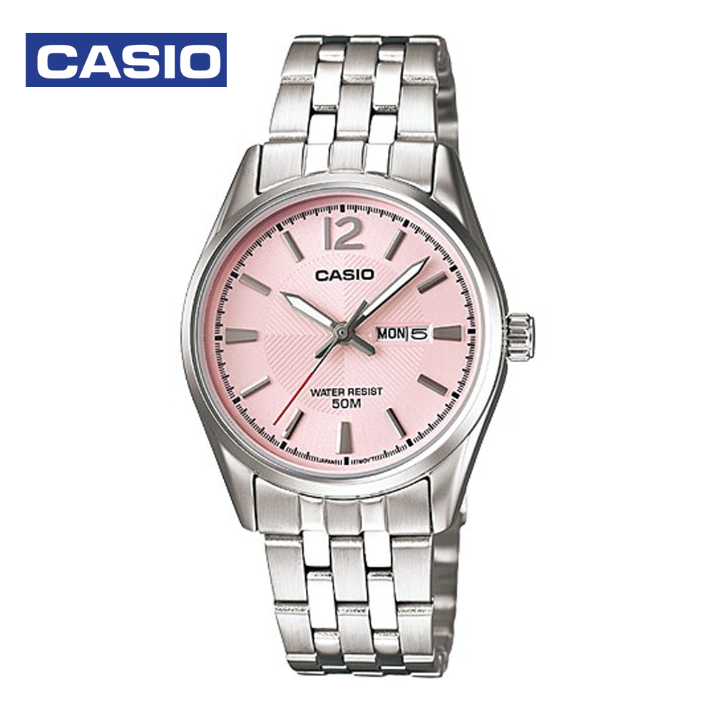 Casio LTP-1335D-5AVDF (CN) Womens Analog Watch Silver and Pink