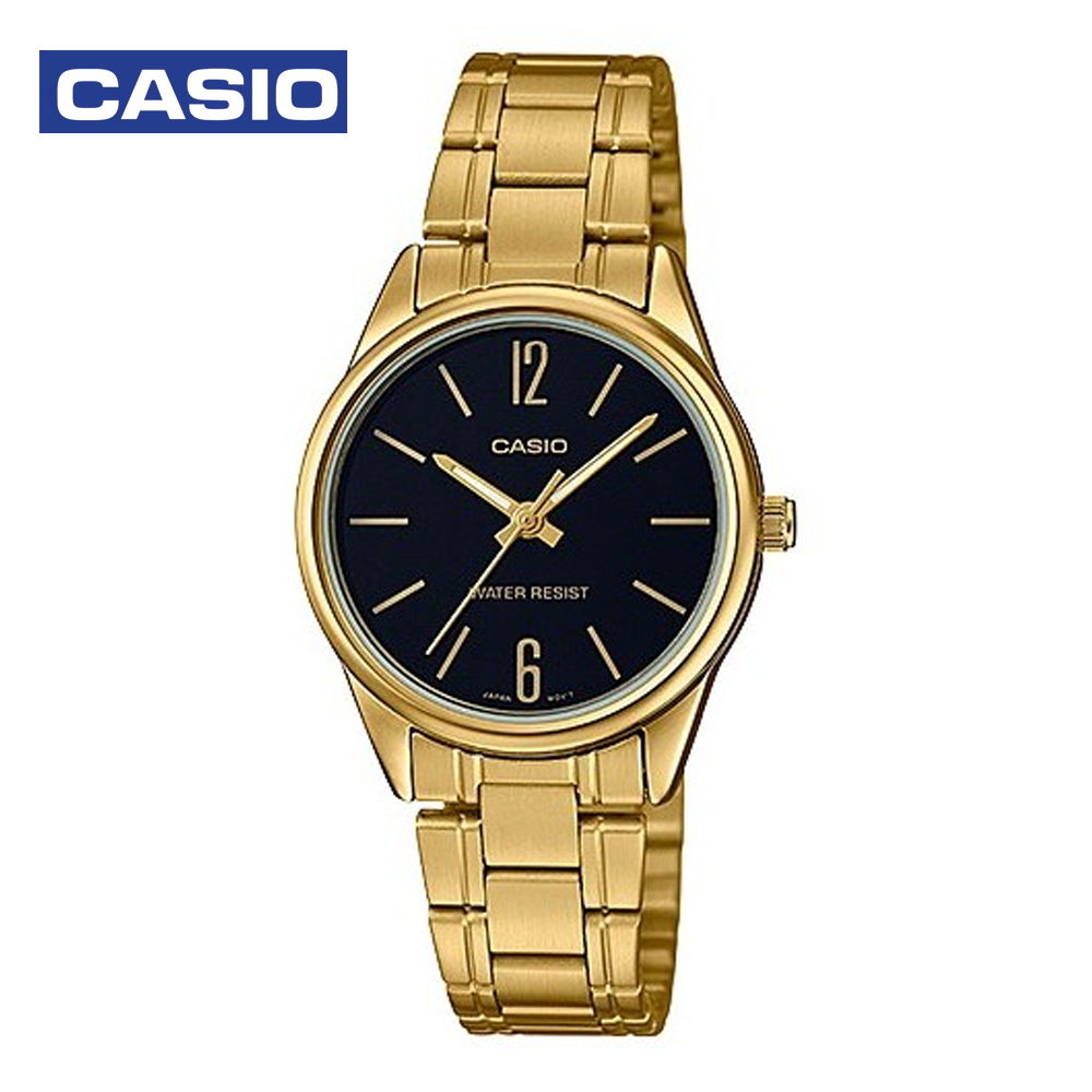 Casio LTP-V005G-7BVUDF Womens Analog Watch Gold and Black