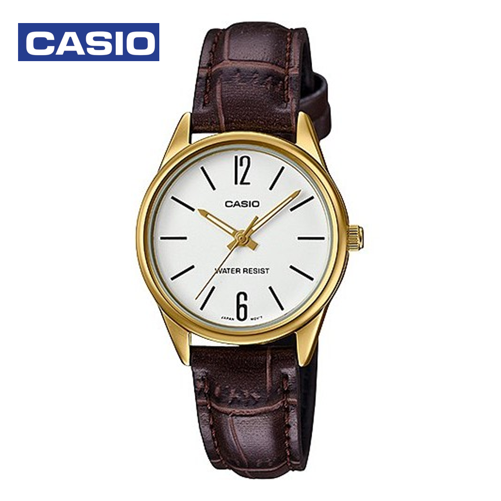 Casio LTP-V005GL-7BVUDF Womens Analog Watch Brown and White