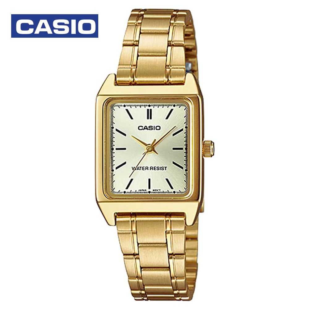 Casio LTP-V007G-9E Womens Analog Watch Gold and Beige