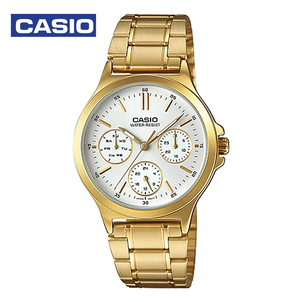 Casio LTP-V300G-7AUDF Womens Analog Watch Gold and White