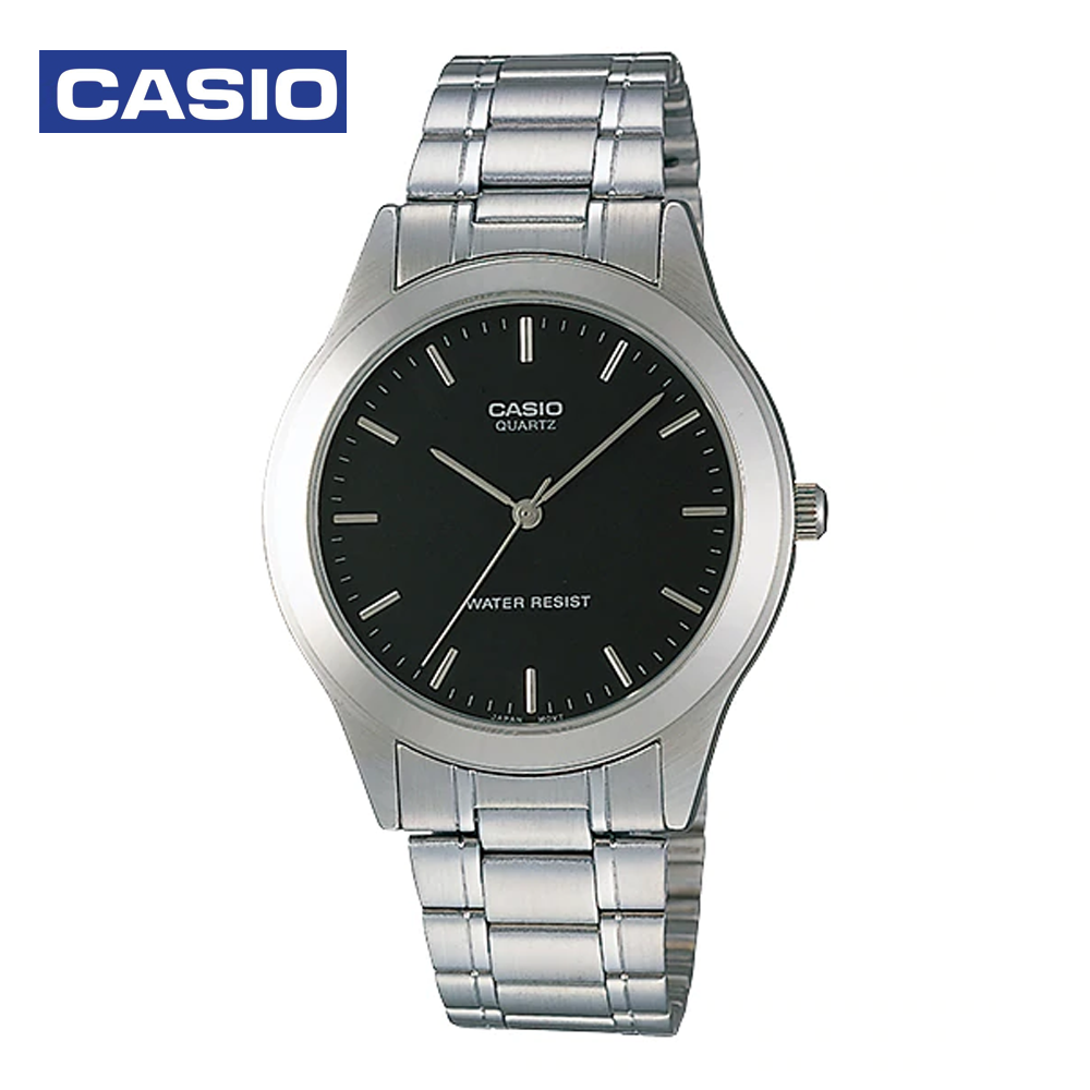 Casio MTP-1128A-1ADF Mens Analog Watch Black and Silver