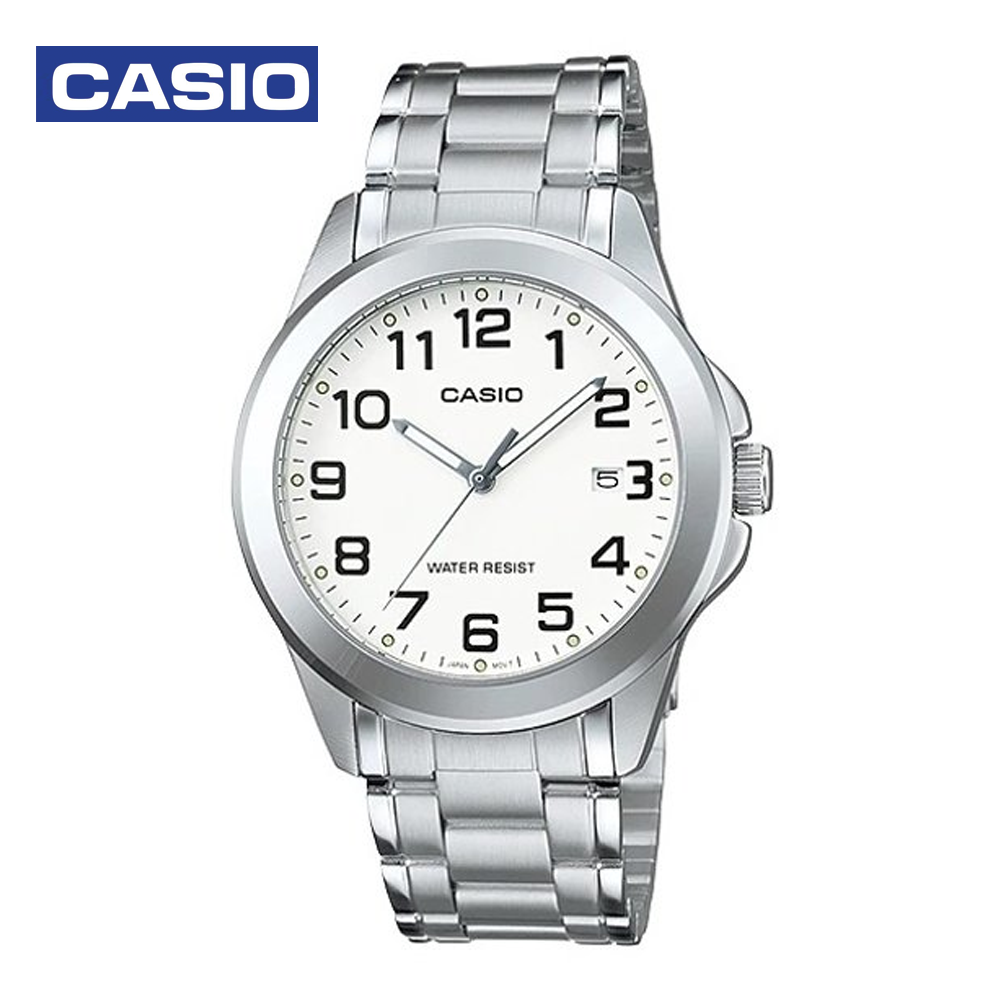 Casio MTP-1215A-7BDF Mens Analog Watch Silver and White