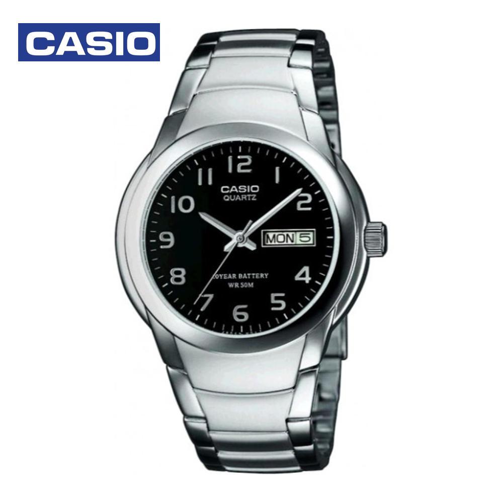 Casio MTP-1229D-1BDF Mens Analog Watch Silver and Black