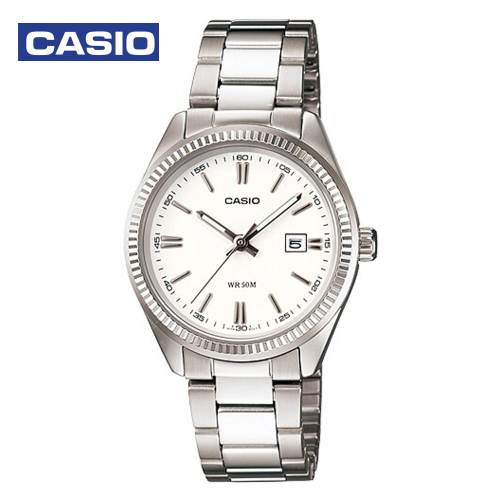 Casio MTP-1302D-7A1VDF (CN) Mens Analog Watch Silver and White