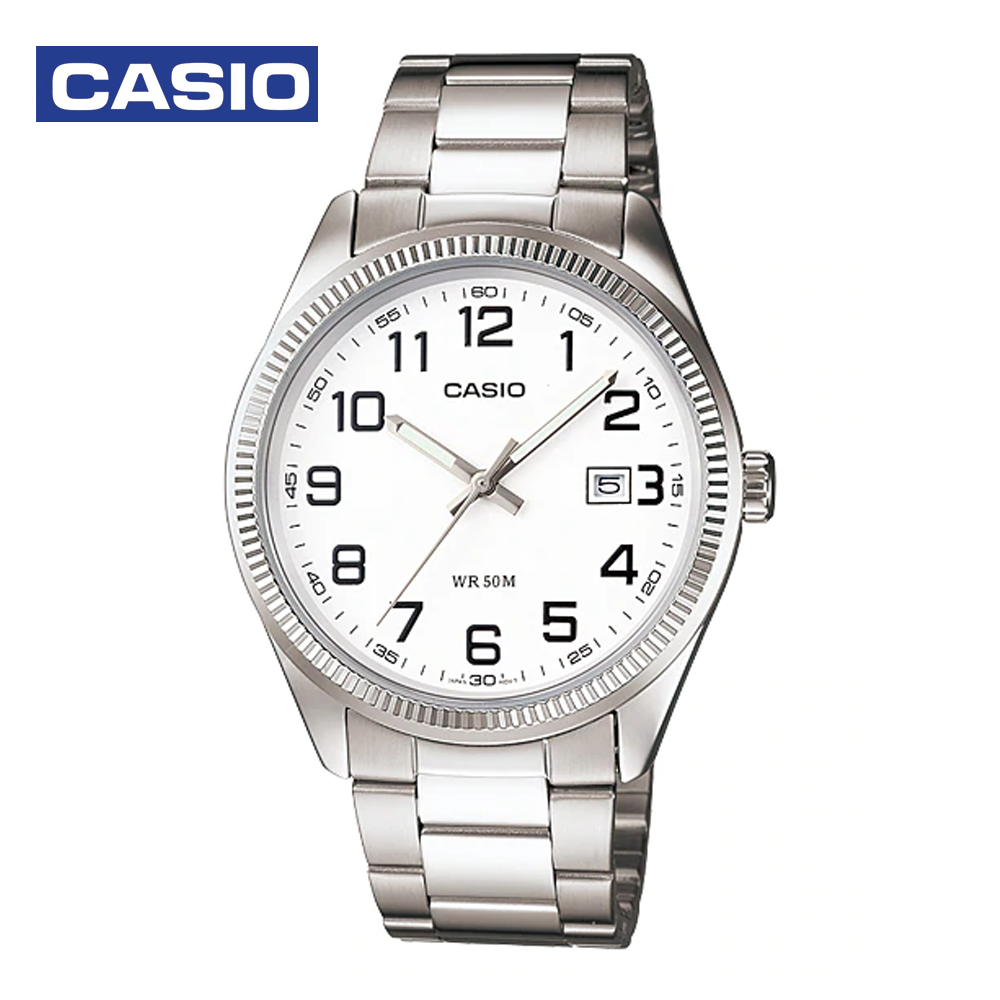 Casio MTP-1302D-7BVDF (CN) Mens Analog Watch Silver and White