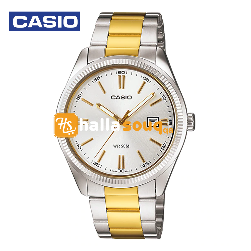 Casio MTP-1302SG-7ADF Mens Analog Watch Silver and Gold