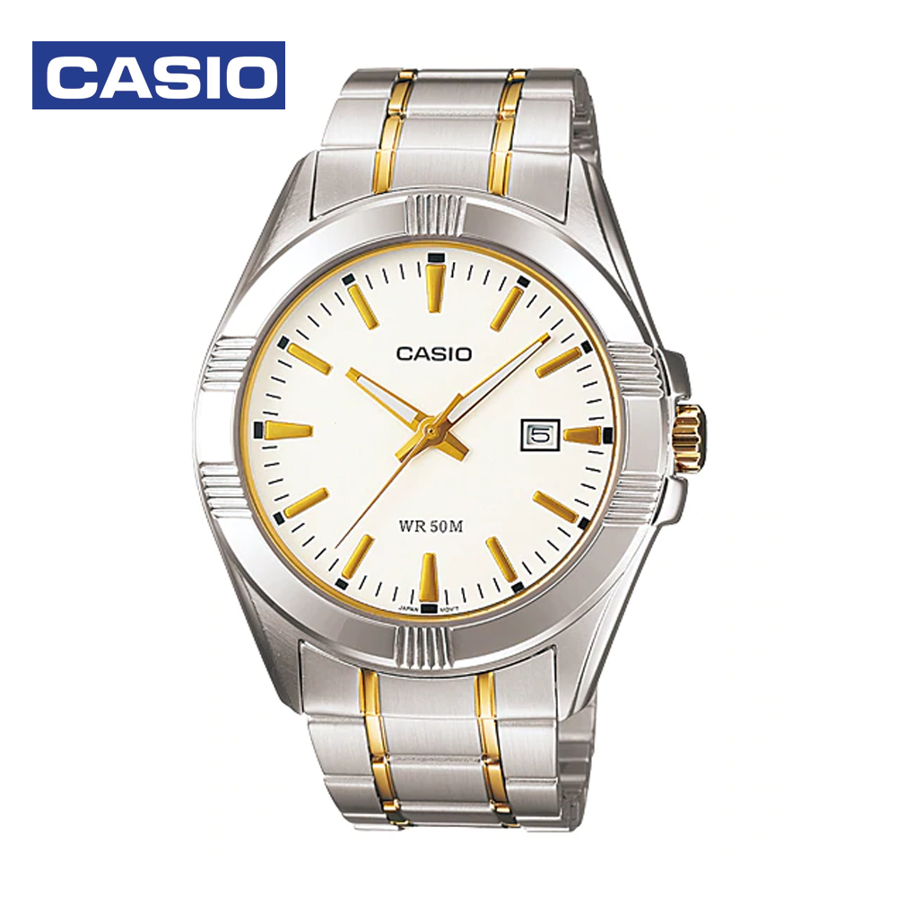 Casio MTP-1308SG-7AVDF (CN) Mens Analog Watch Silver and Gold