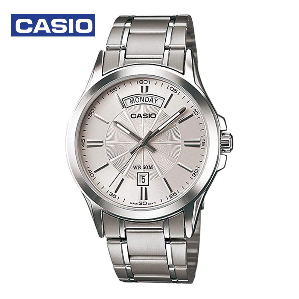 Casio MTP-1381D-7AVDF Mens Analog Watch White and Silver
