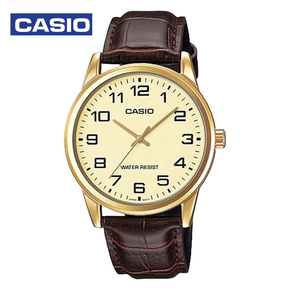 Casio MTP-V001GL-9BUDF (CN) Mens Analog Watch Brown and Gold