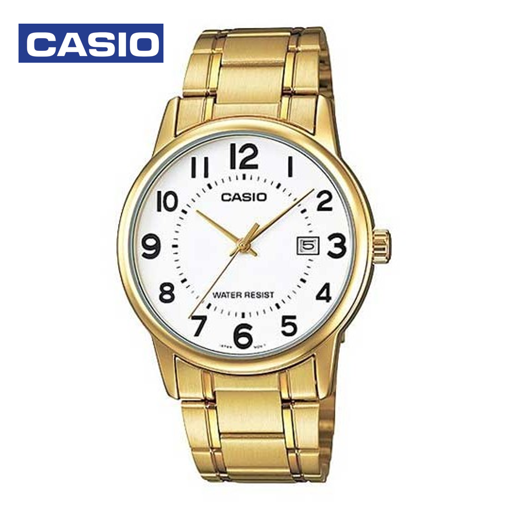 Casio MTP-V002G-7BVDF Mens Analog Watch White and Gold