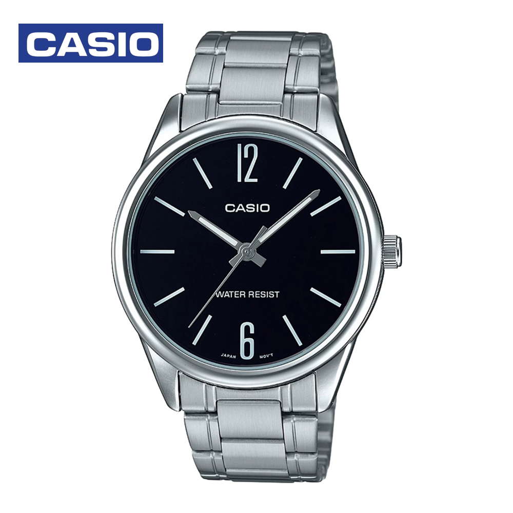Casio MTP-V005D-1BUDF Mens Analog Watch Black and Silver