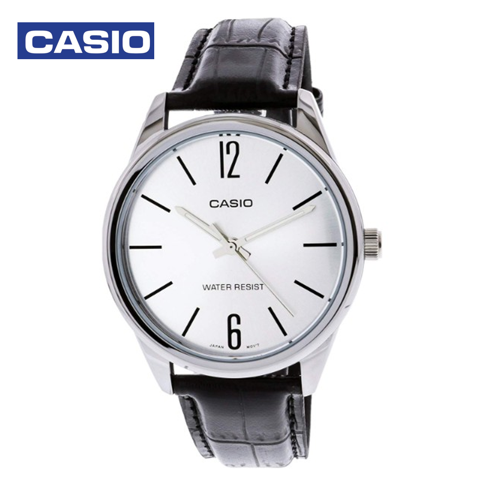 Casio MTP-V005L-7BVUDF Mens Analog Watch Black and White