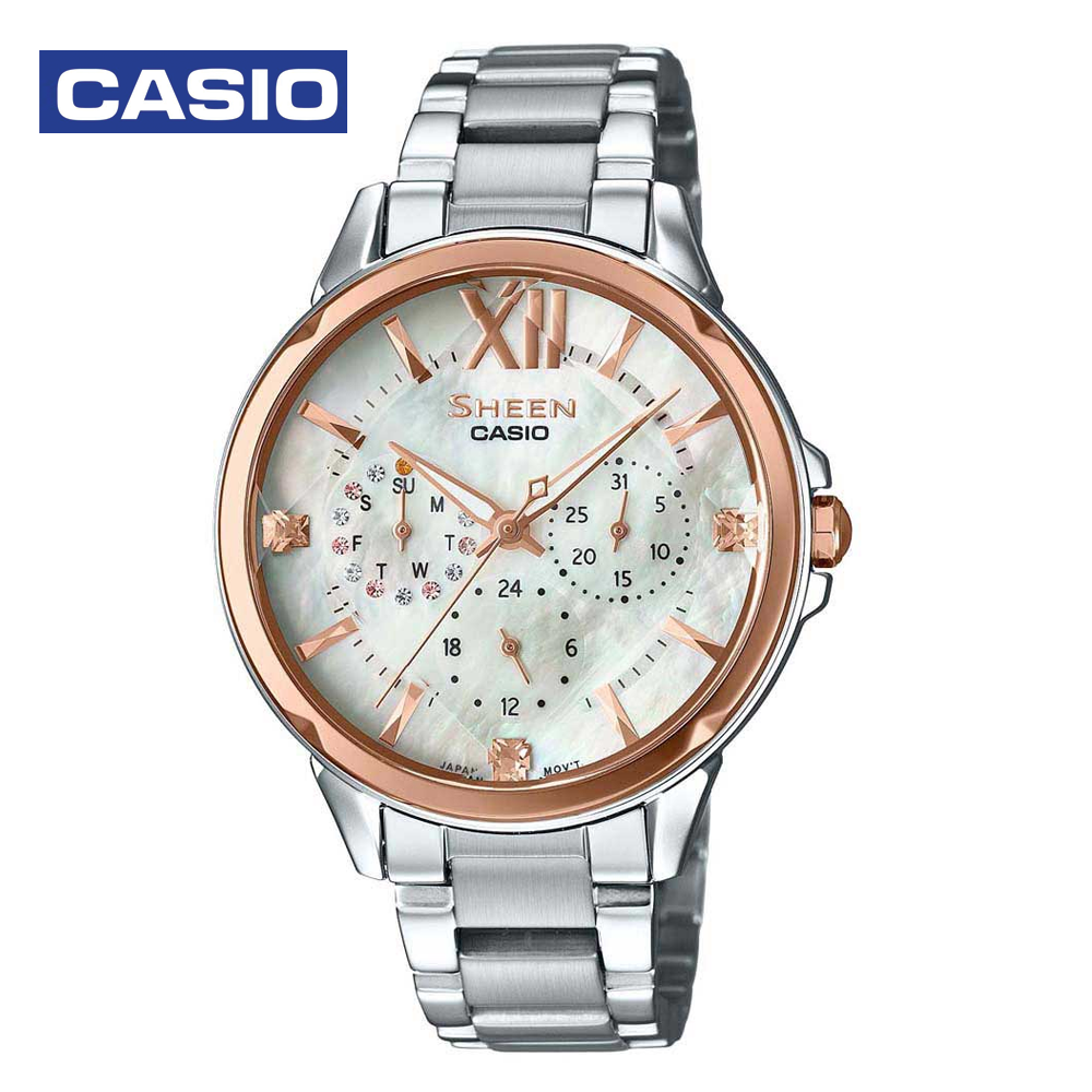 Casio Sheen SHE3056SG-7AUDR Womens Analog Watch Silver