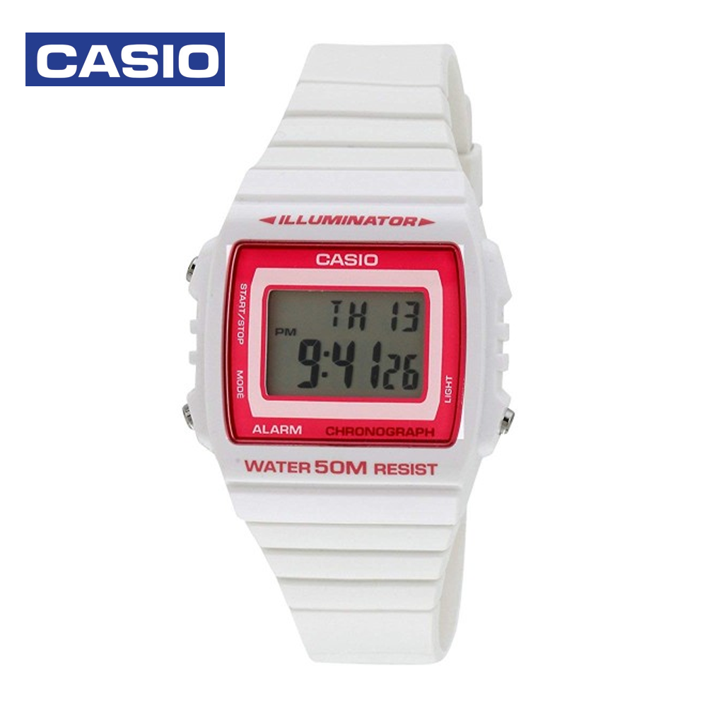 Casio W-215H-7A2VDF (CN) Mens Sports Watch White and Pink