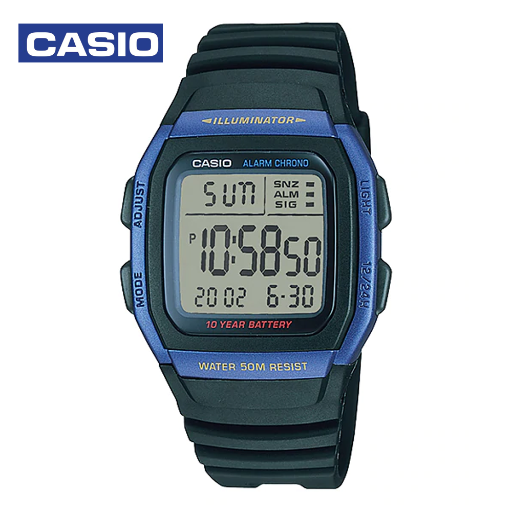 Casio W-96H-2AVDF Mens Sports Watch Black and Blue