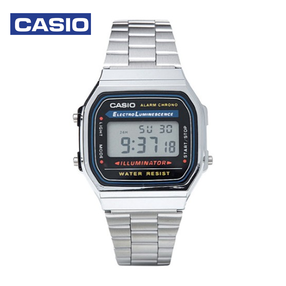 Casio A168WA-1WDF Unisex Vintage Youth Digital Watch - Silver