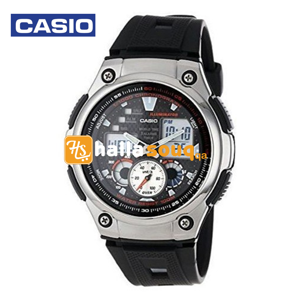 Casio AQ-190W-1ADF Mens Casual Analog and Digital Watch Black