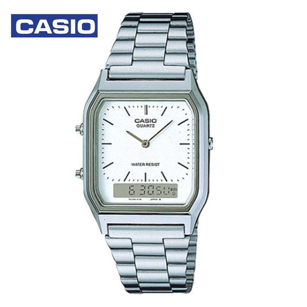 Casio AQ-230A-7DF Mens Casual Analog and Digital Watch Silver