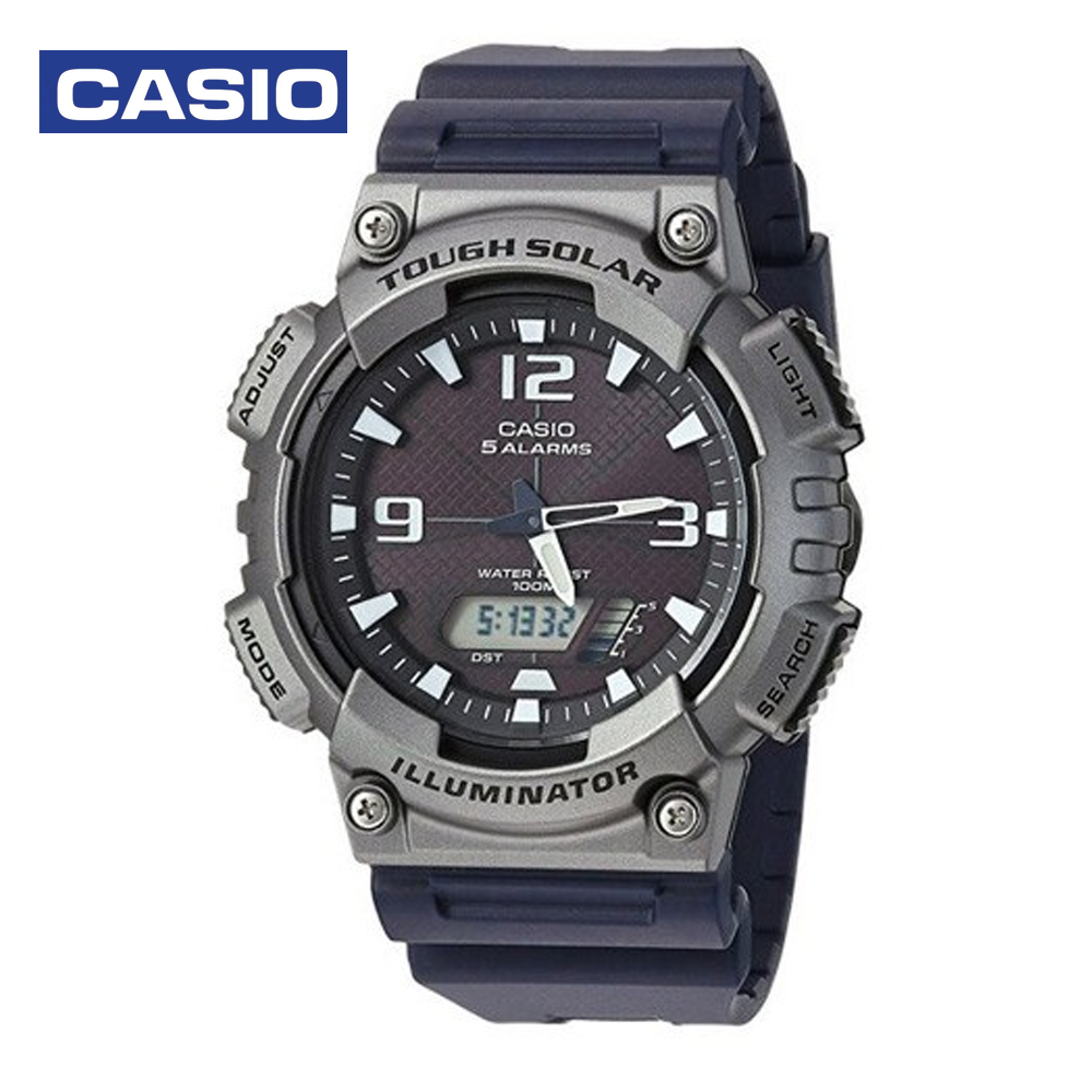 Casio AQS-810W-1A4DF Mens Sports Analog and Digital Watch Blue and Grey