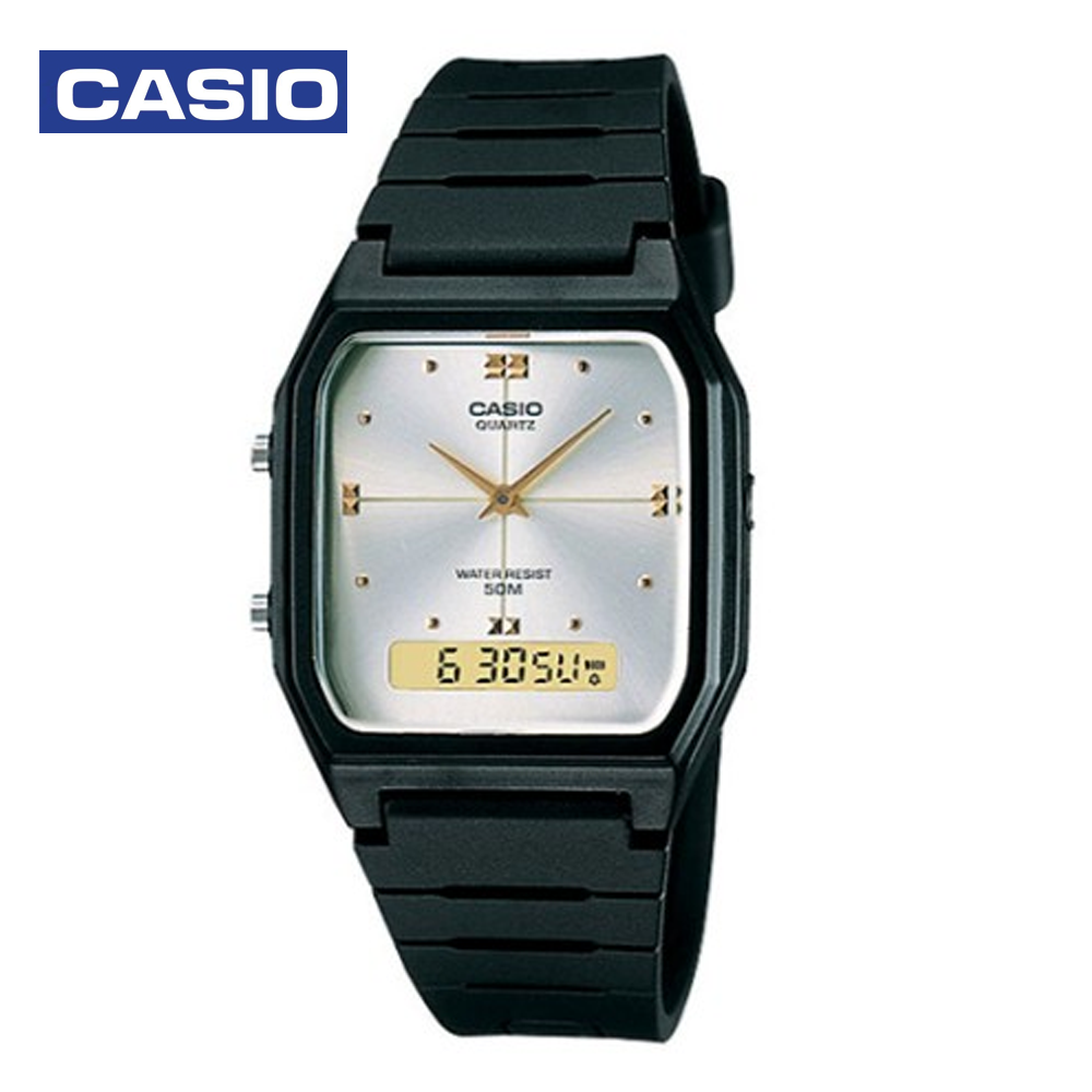 Casio AW-48HE-7AVDF (CN) Mens Casual Analog and Digital Watch Black and Sliver