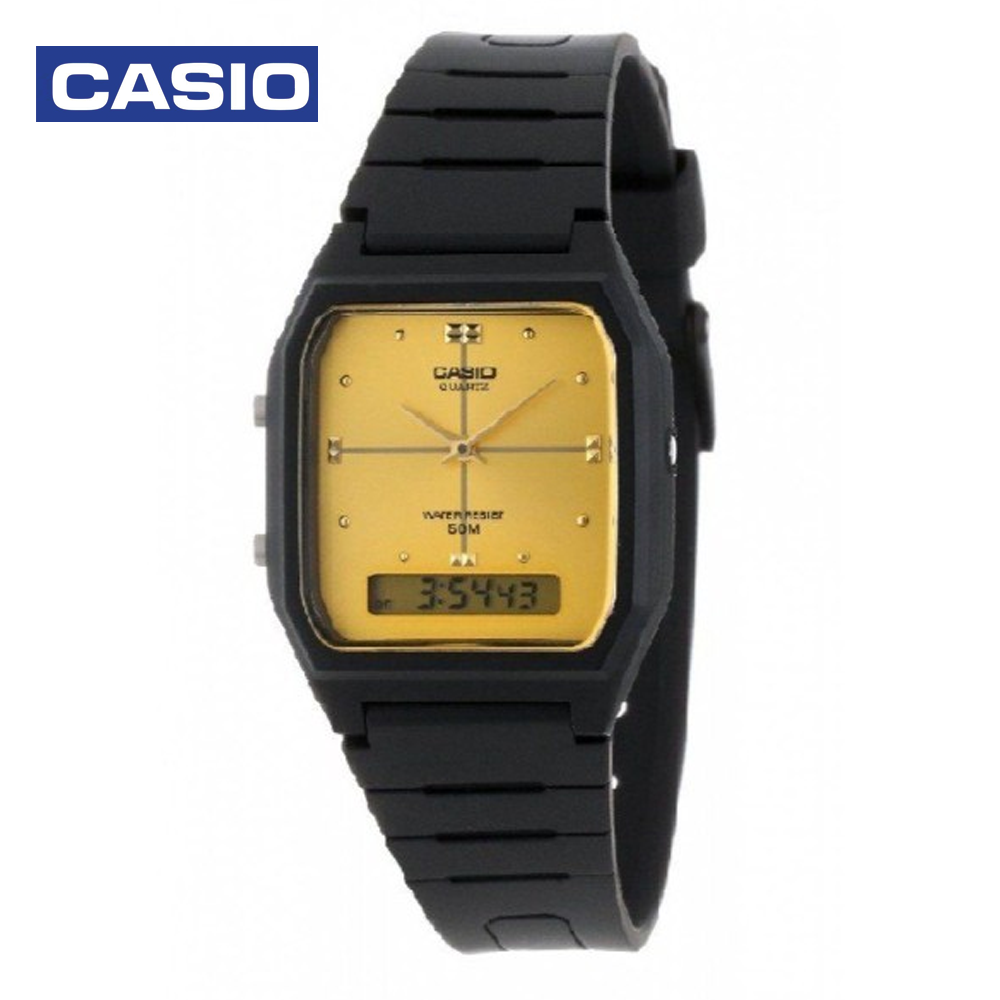 Casio AW-48HE-9AVDF (CN) Mens Casual Analog and Digital Watch Black and Gold