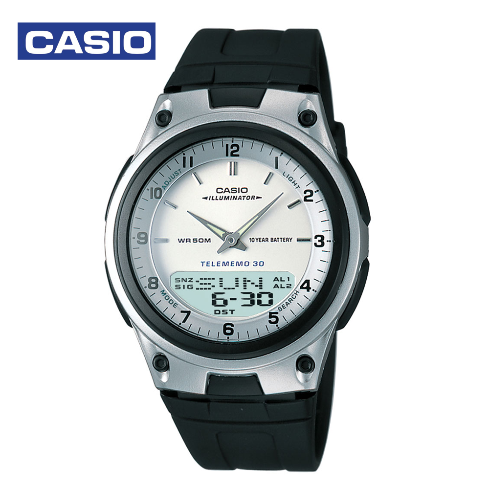 Casio AW-80-7AVDF Mens Analog and Digital Watch Black and Silver
