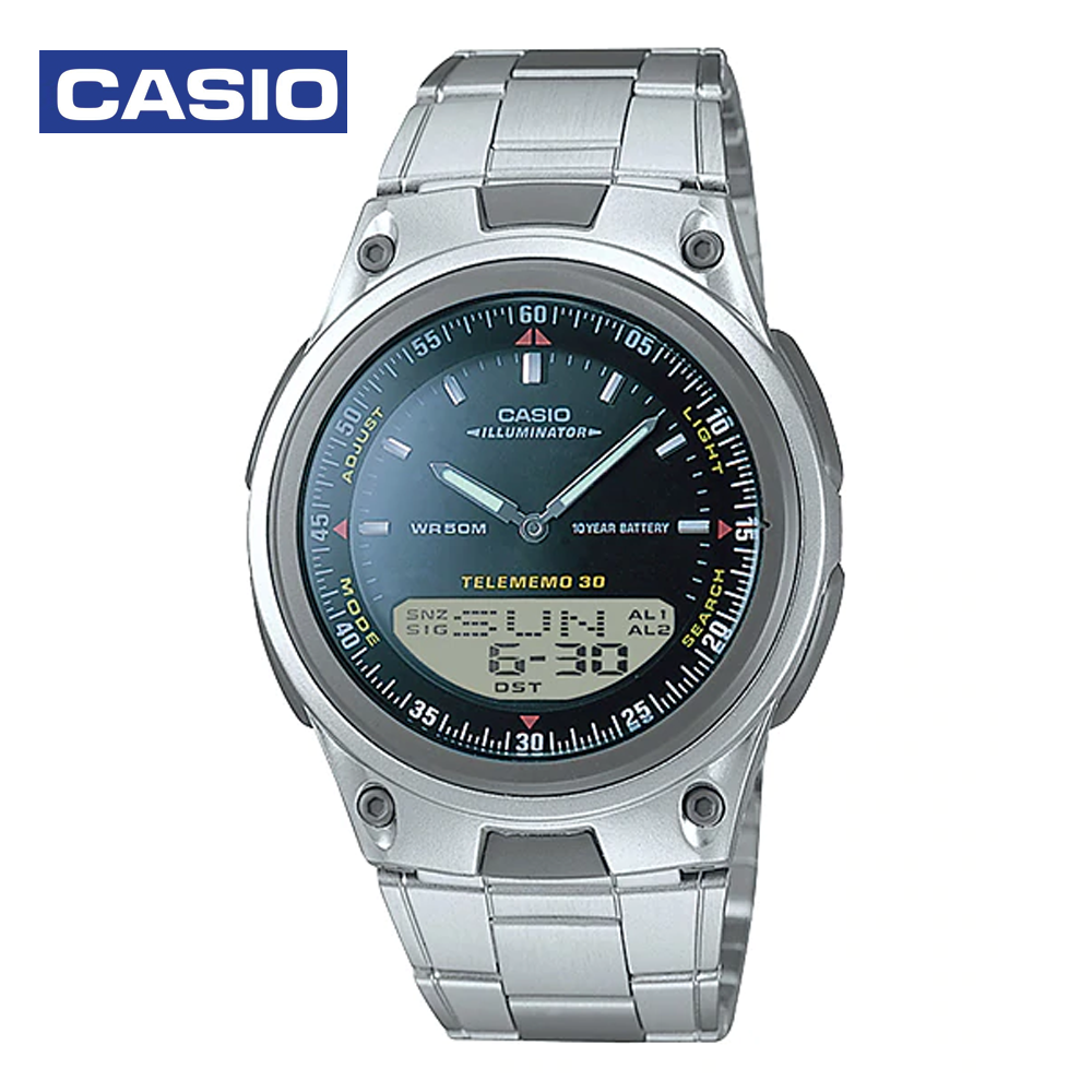 Casio AW-80D-1AVDF (CN) Mens Analog and Digital Watch Black and Silver