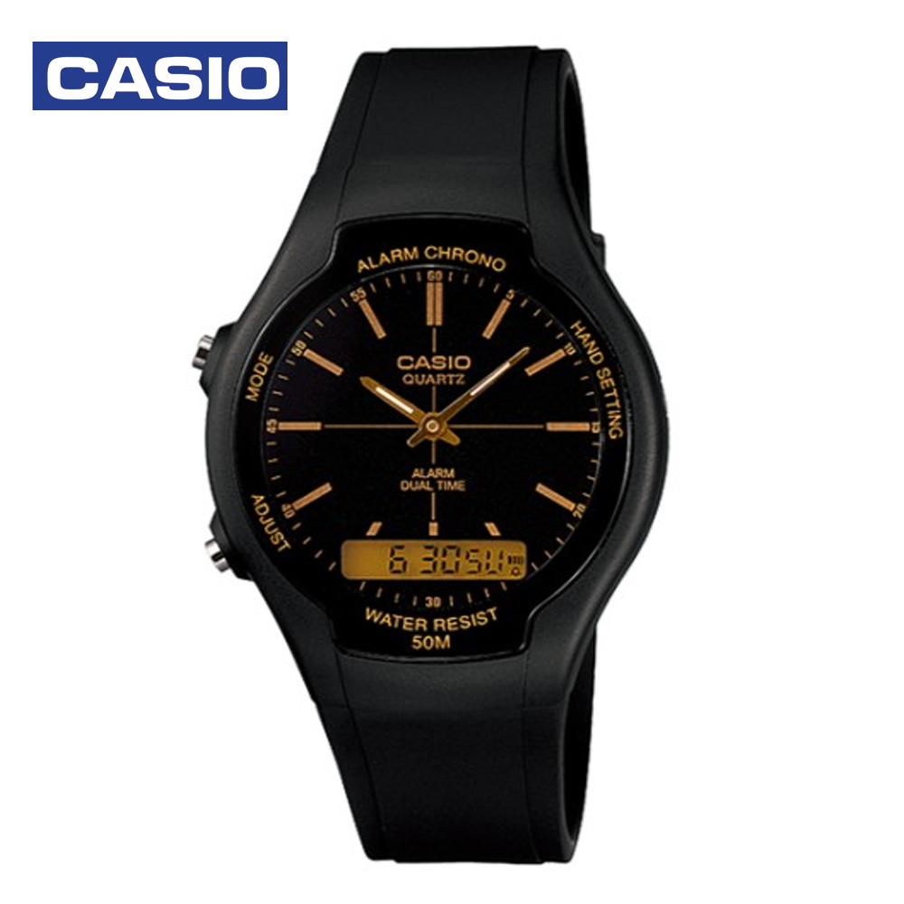 Casio AW-90H-9EDF Boys Analog and Digital Watch Black