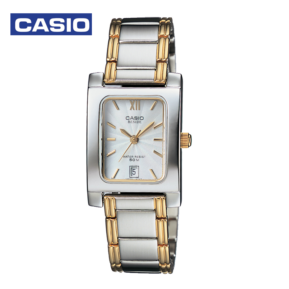 Casio BEL-100SG-7AVDF Womens Analog Watch Gold and Silver