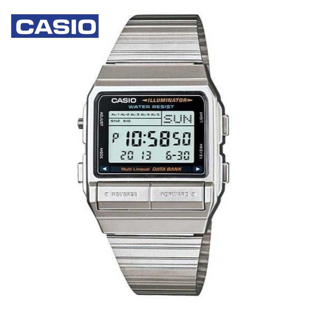 Casio DB-380-1DF Unisex Digital Watch Black and Silver