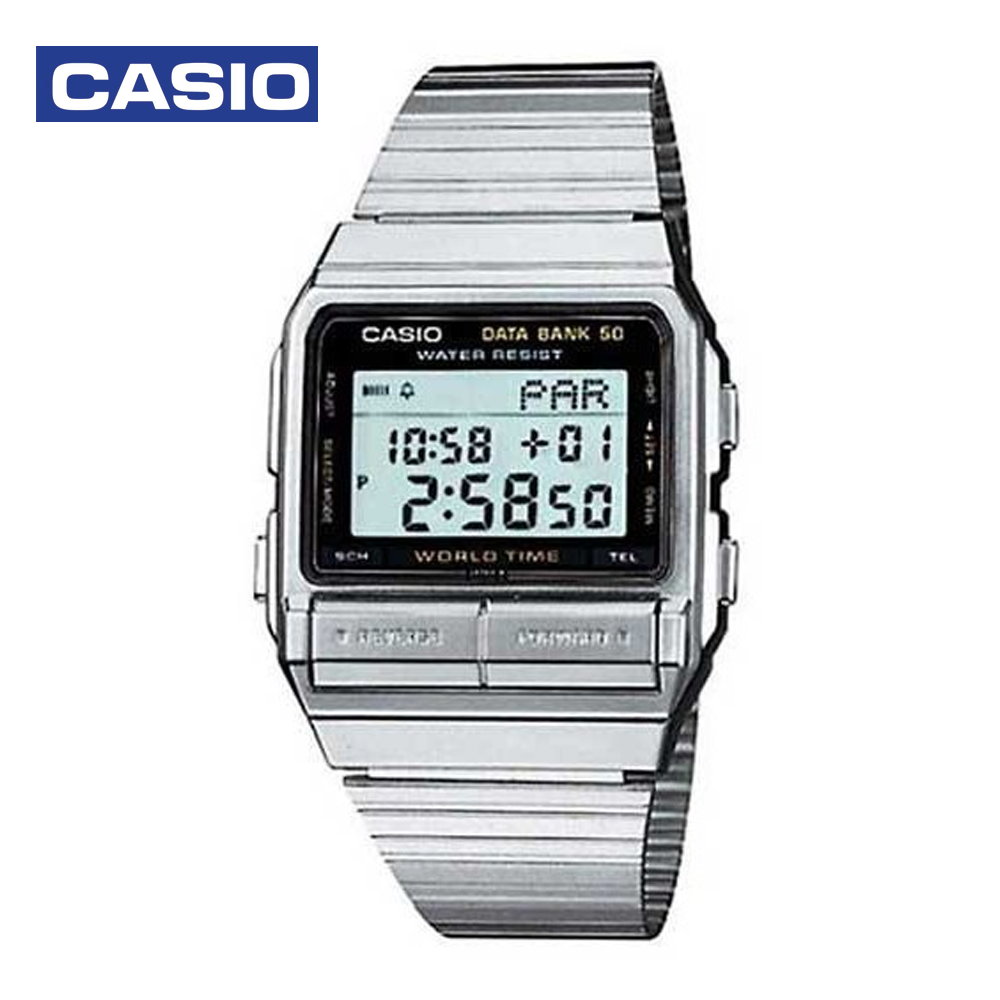 Casio DB-520A-1DF Mens Digital Watch Black and Silver