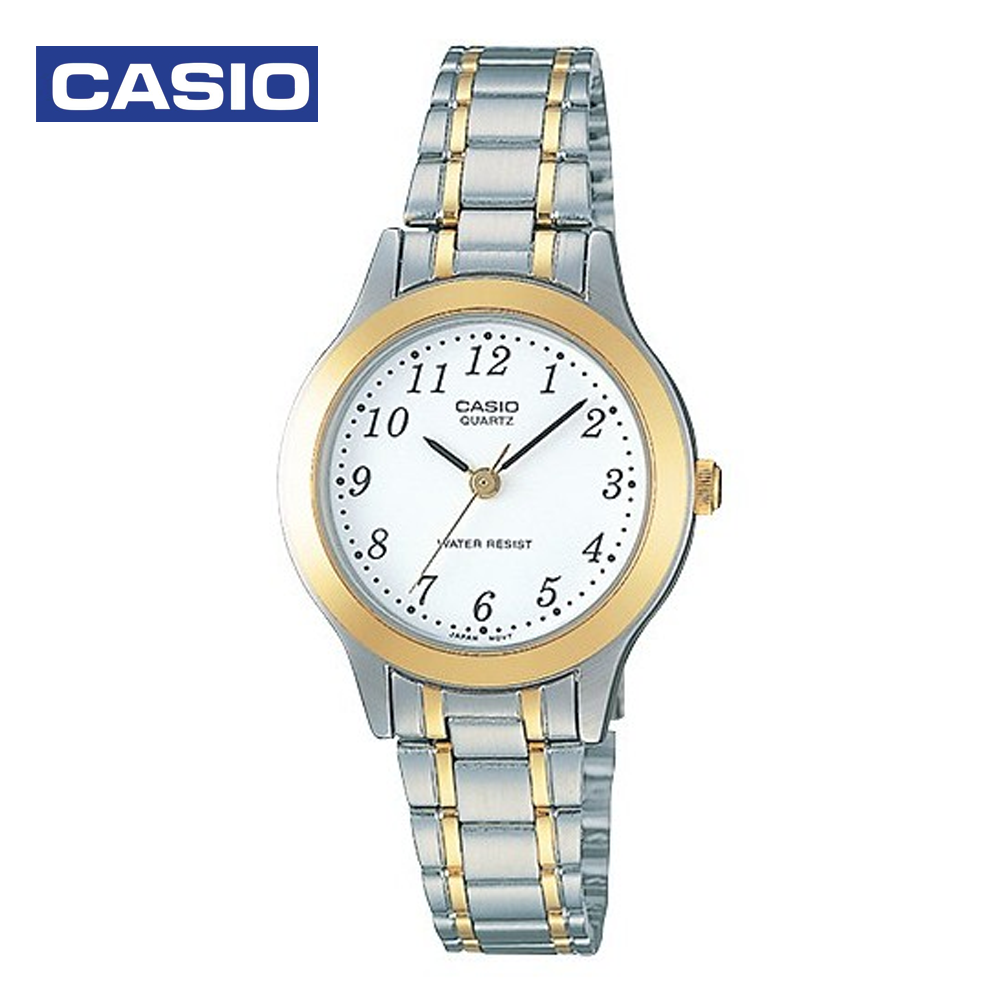 Casio LTP-1128G-9ADF Womens Analog Watch Silver and Gold