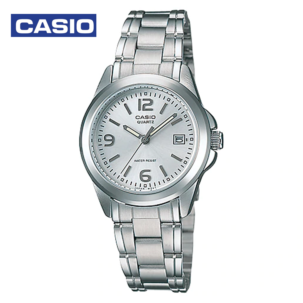 Casio LTP-1215A-7ADF Womens Analog Watch White and Silver