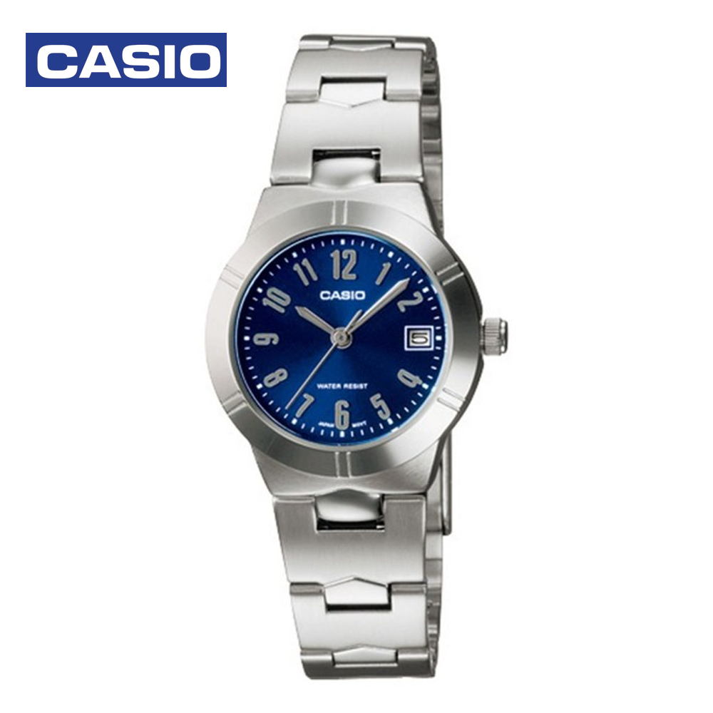 Casio LTP-1241D-2A2DF Womens Analog Watch Silver and Blue