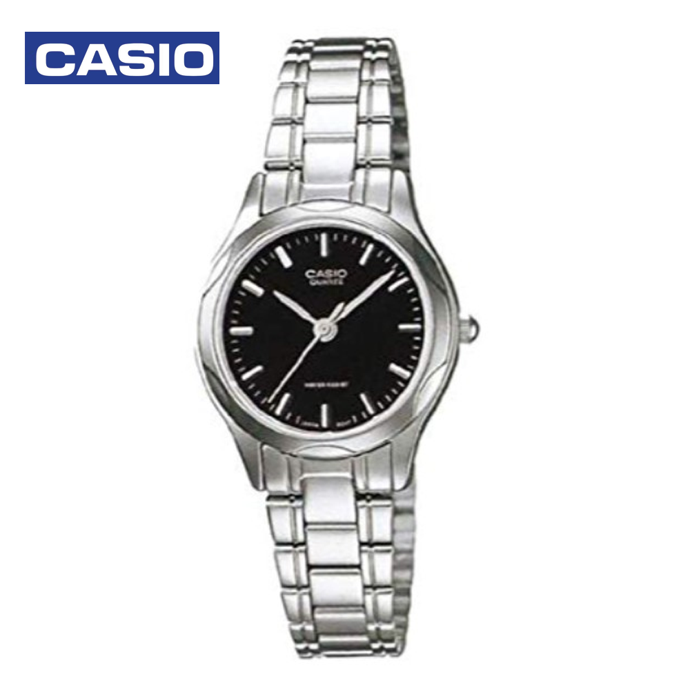 Casio LTP-1275D-1ADF Womens Analog Watch Black and Silver