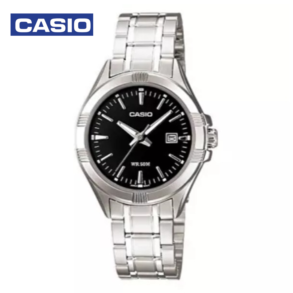 Casio LTP-1308D-1ADF Womens Analog Watch Black and Silver