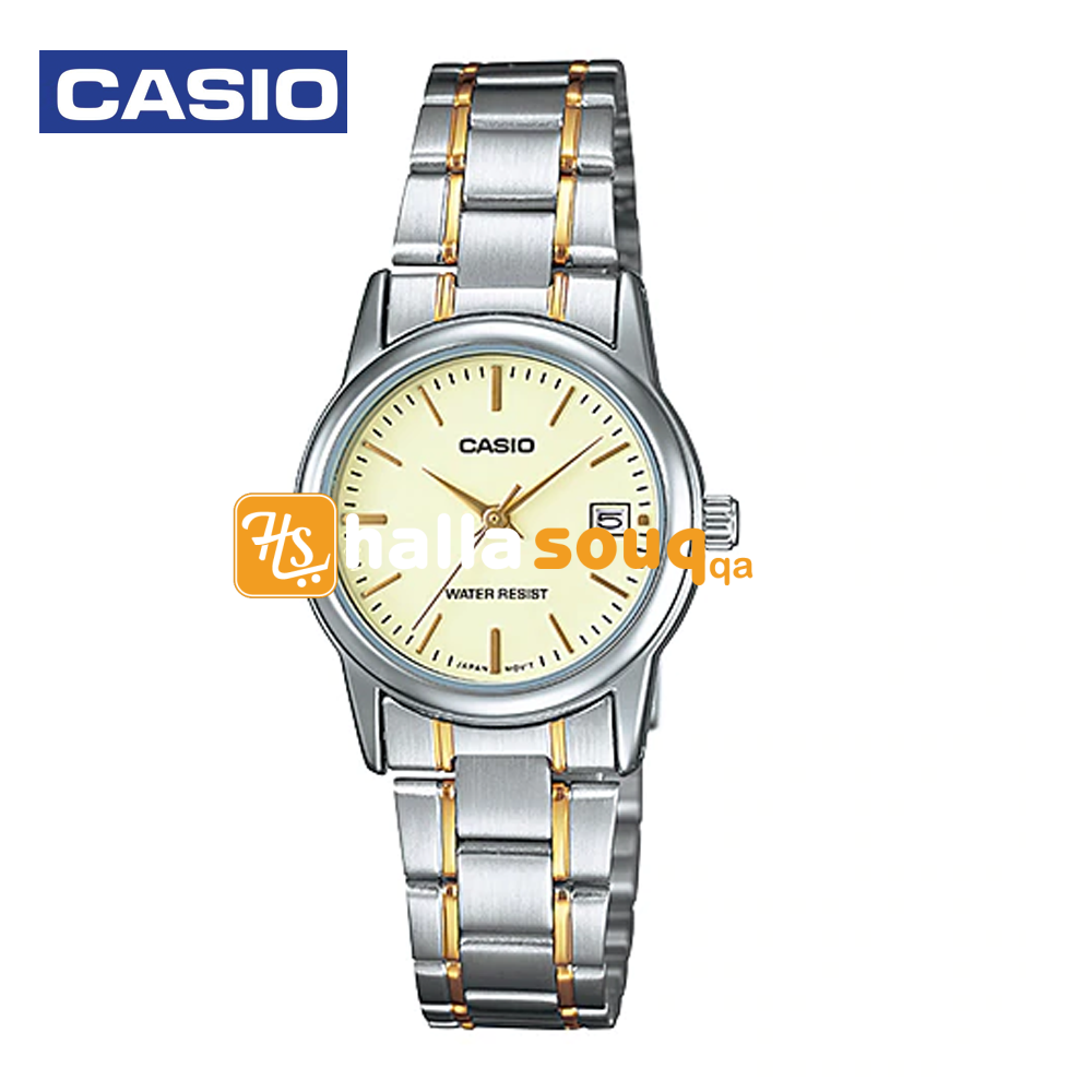 Casio LTP-V002SG-9ADF Womens Analog Watch Silver and Gold