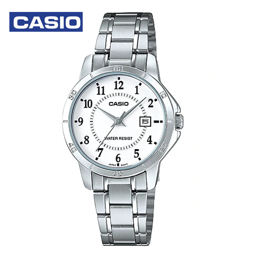 Casio LTP-V004D-7BDF Womens Analog Watch Silver and white