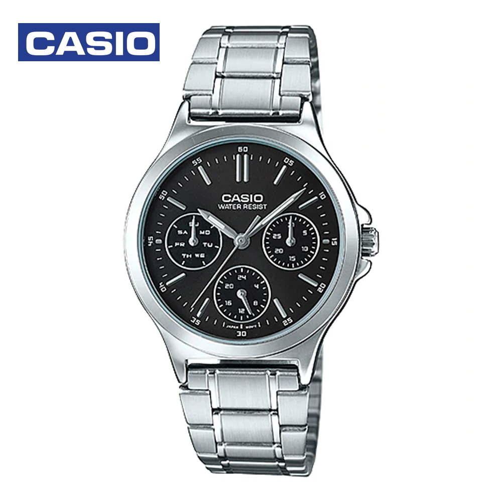 Casio LTP-V300D-1AUDF Womens Analog Watch Silver and Black