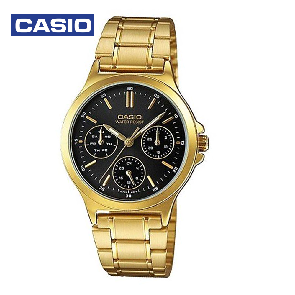 Casio LTP-V300G-1AUDF Womens Analog Watch Gold and Black