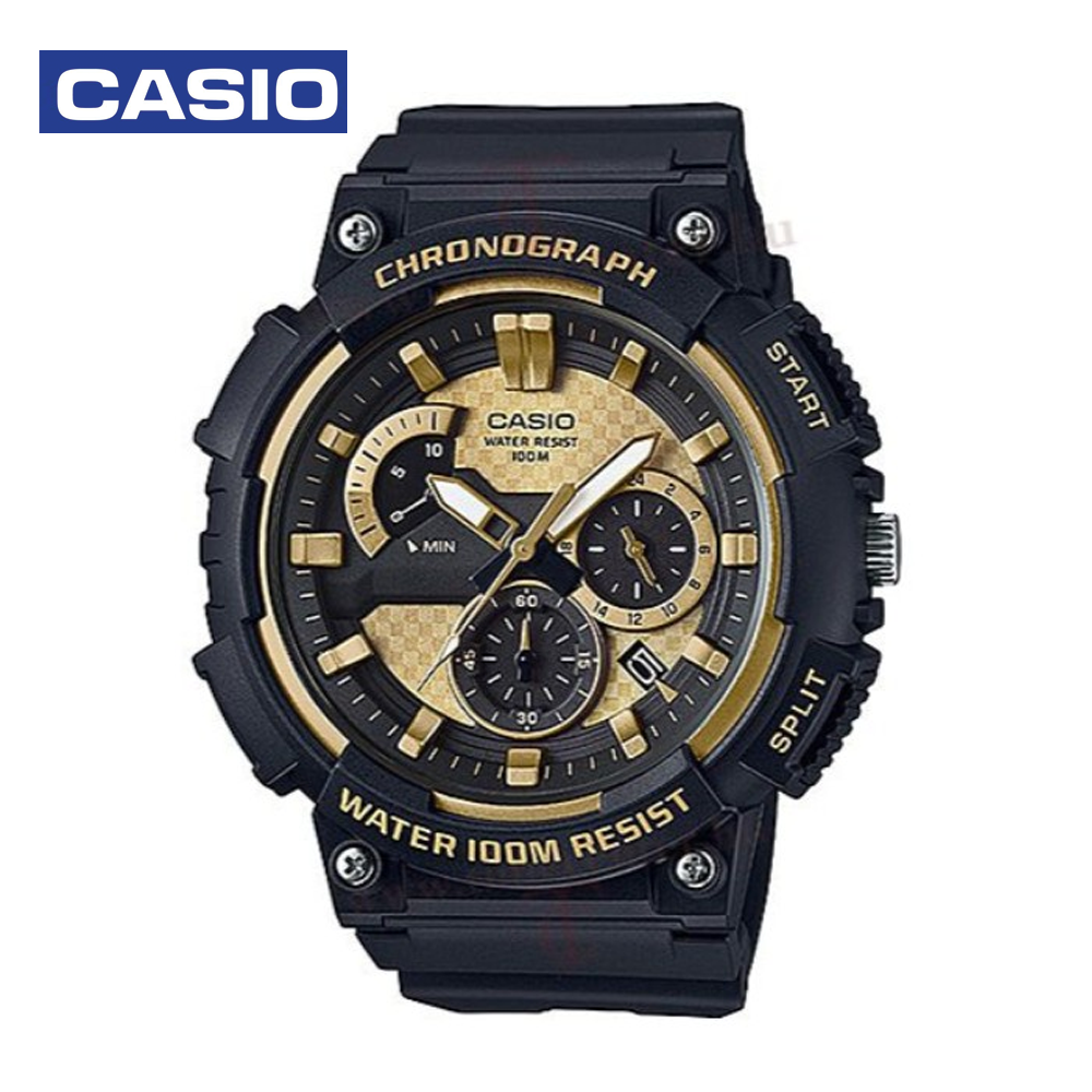 Casio MCW-200H-9ADF Mens Analog Watch Black and Gold