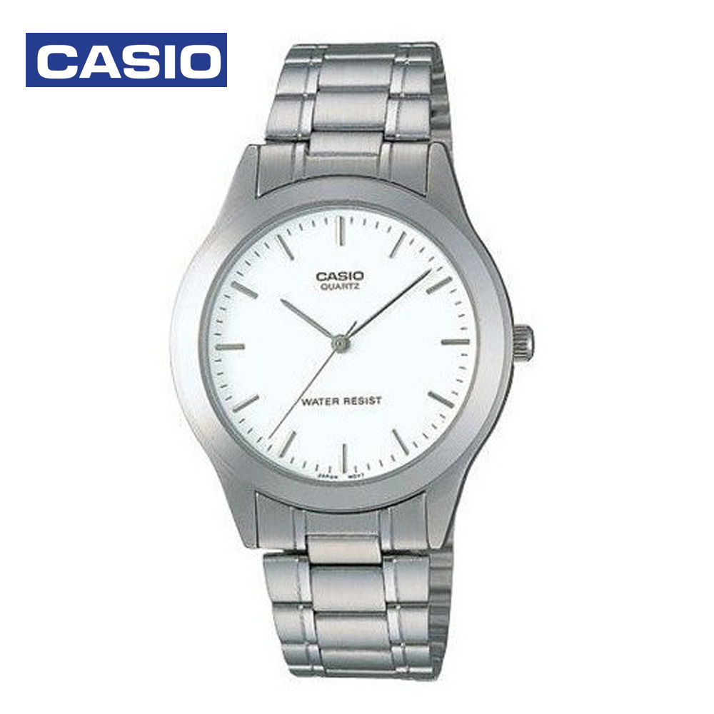 Casio MTP-1128A-7ADF Mens Analog Watch White and Silver