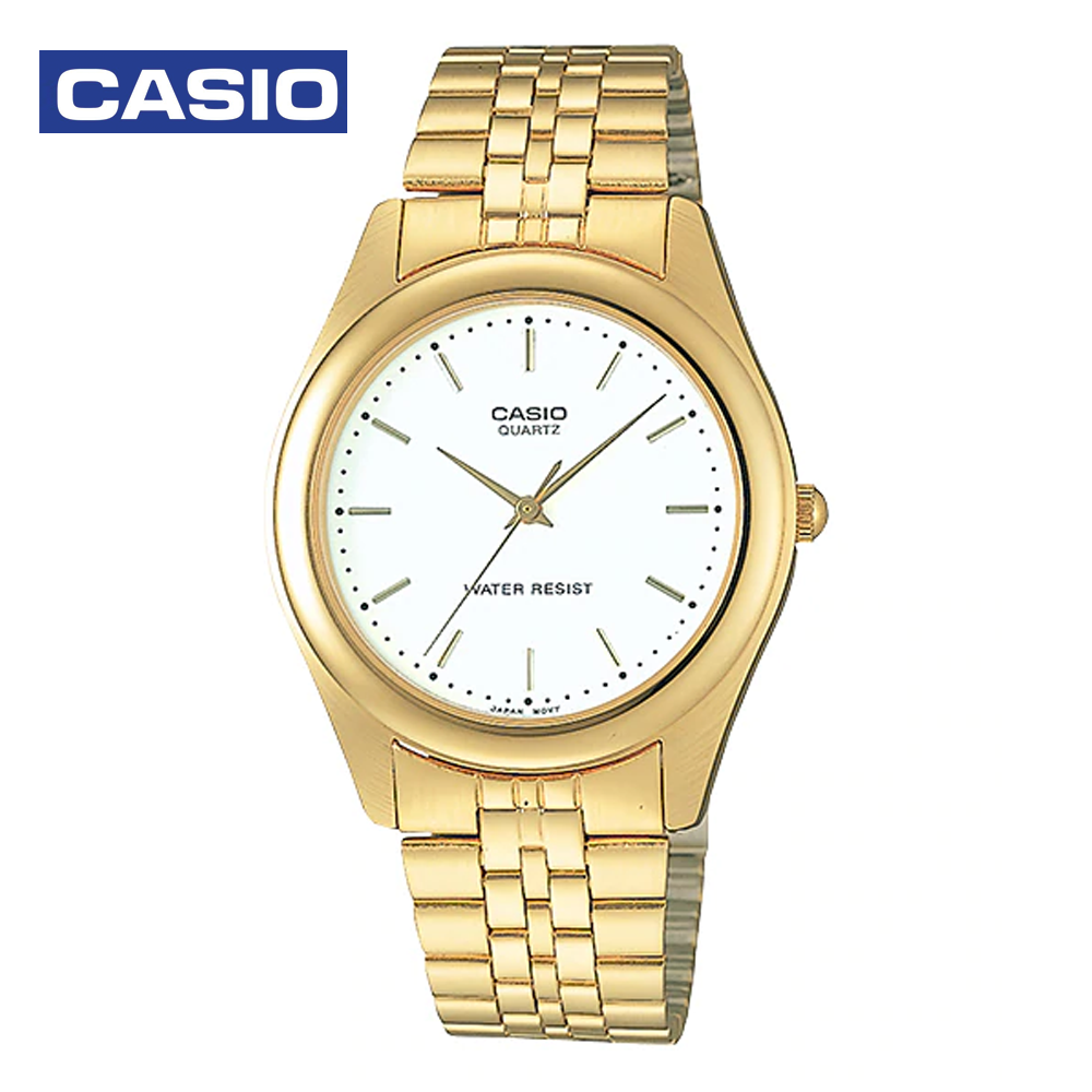 Casio MTP-1129N-7ADF Mens Analog Watch Gold and White