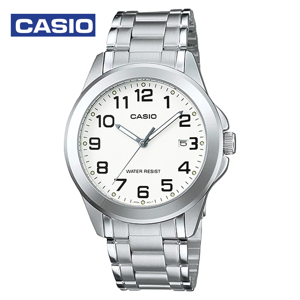 Casio MTP-1215A-7B2DF Mens Analog Watch Silver and White