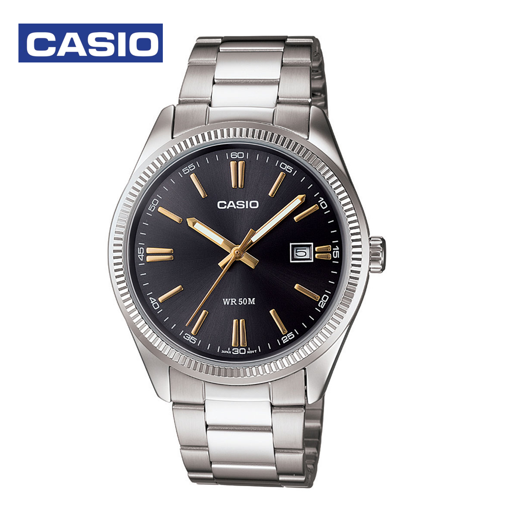 Casio MTP-1302D-1A2VDF (CN) Mens Analog Watch Silver and Black