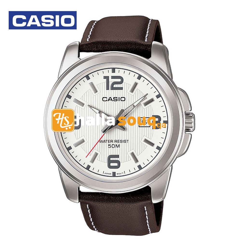 Casio MTP-1314L-7AVDF Mens Analog Watch Brown and White
